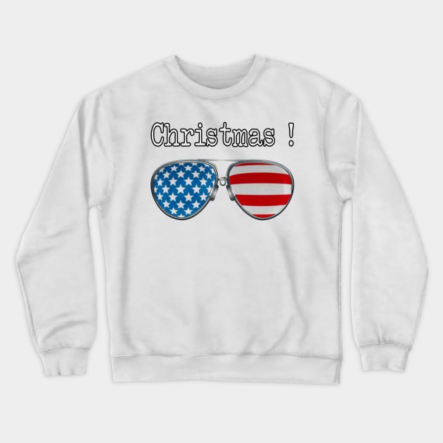 AMERICA PILOT GLASSES MERRY XMAS Crewneck Sweatshirt by SAMELVES